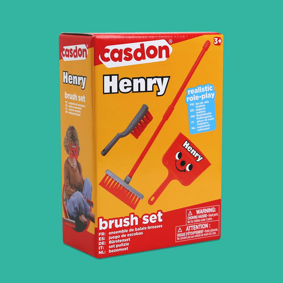 Casdon Henry Brush Set - Child-Friendly Cleaning Playset for Ages 3+ 4