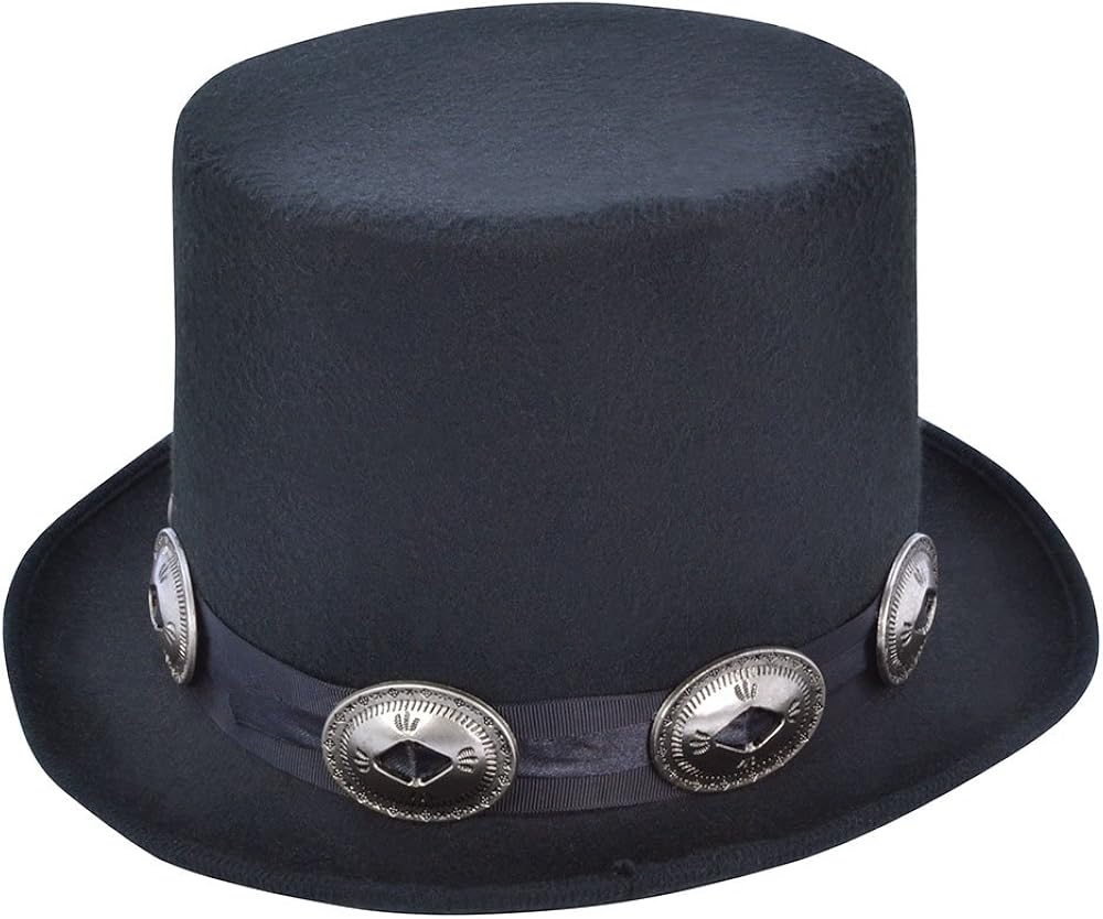 Bristol Novelty Rocker Style Top Hat, Men's, Black, One Size