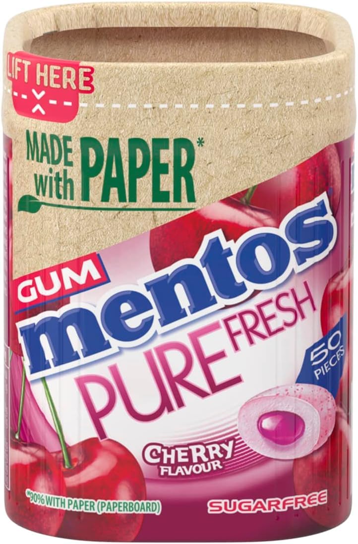 MENTOS Pure Fresh Sugar Free Chewing Gum - Cherry Flavor | 50 count (Pack of 6) 3