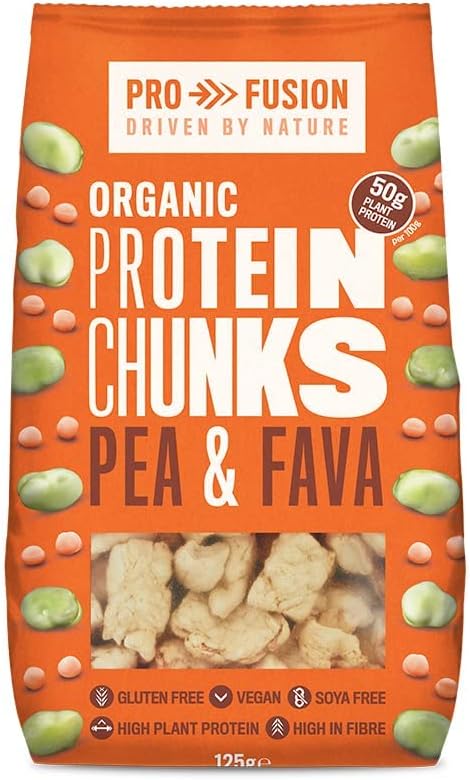 Profusion Organic Pea and Fava Protein Chunks 125g - Vegan, Gluten-Free, High Protein