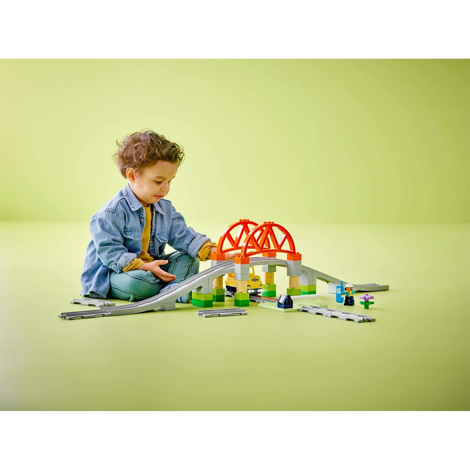 LEGO DUPLO Train Bridge and Tracks Expansion Set - Educational Building Toy for Toddlers 2+ 5