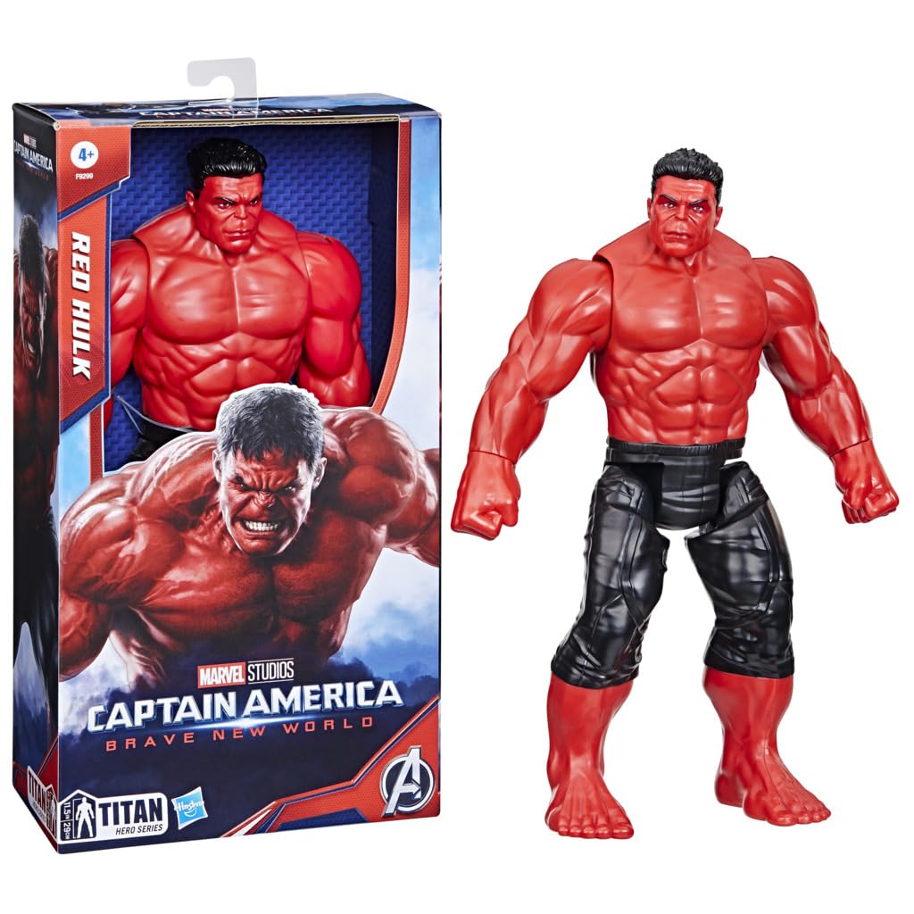 Marvel Studios Red Hulk Titan Hero Series Deluxe Action Figure - 12-Inch Posable Figure for Kids