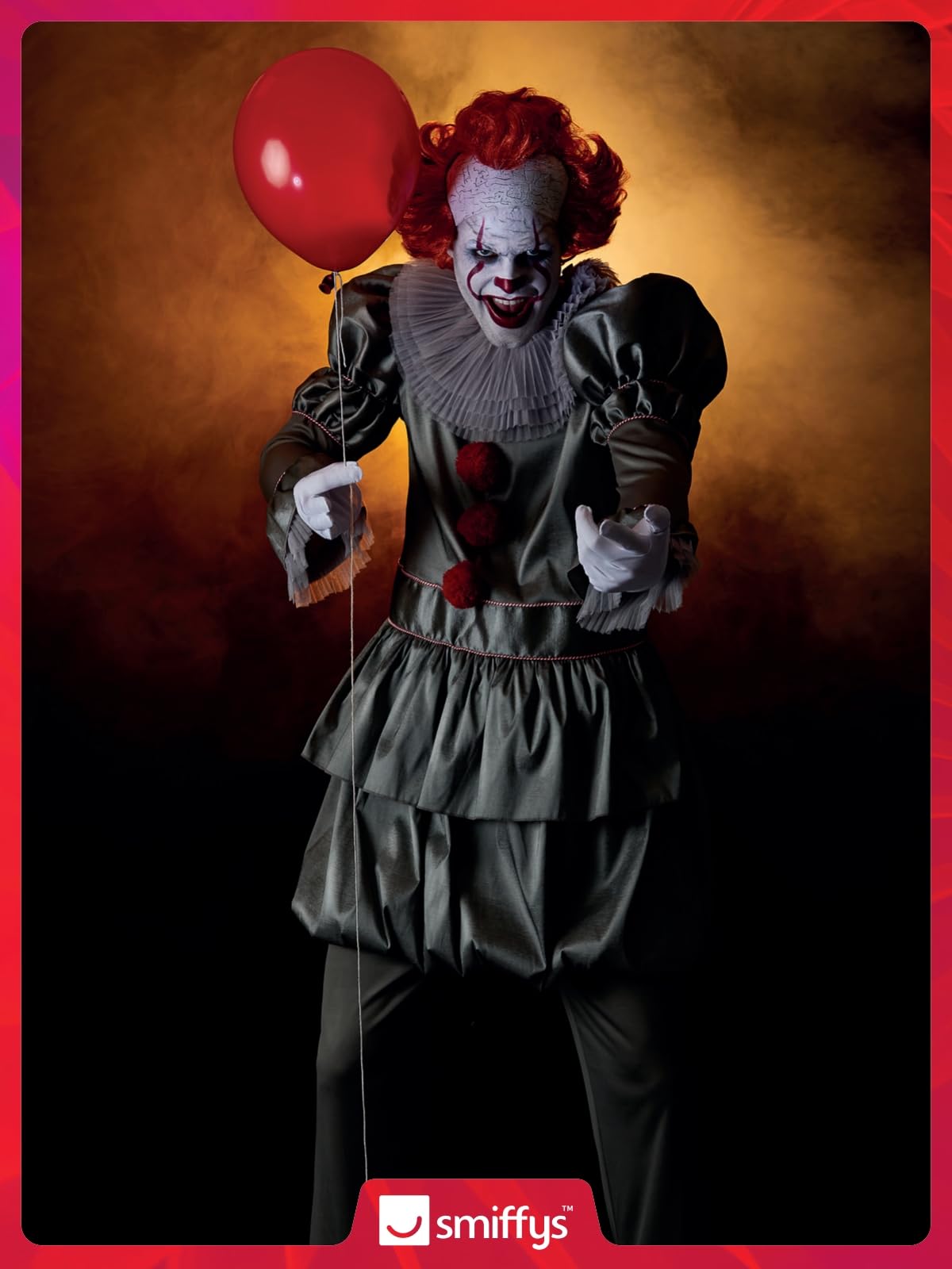 Smiffys IT Chapter Two Pennywise Orange Wig with Latex Bald Head for Adults 3