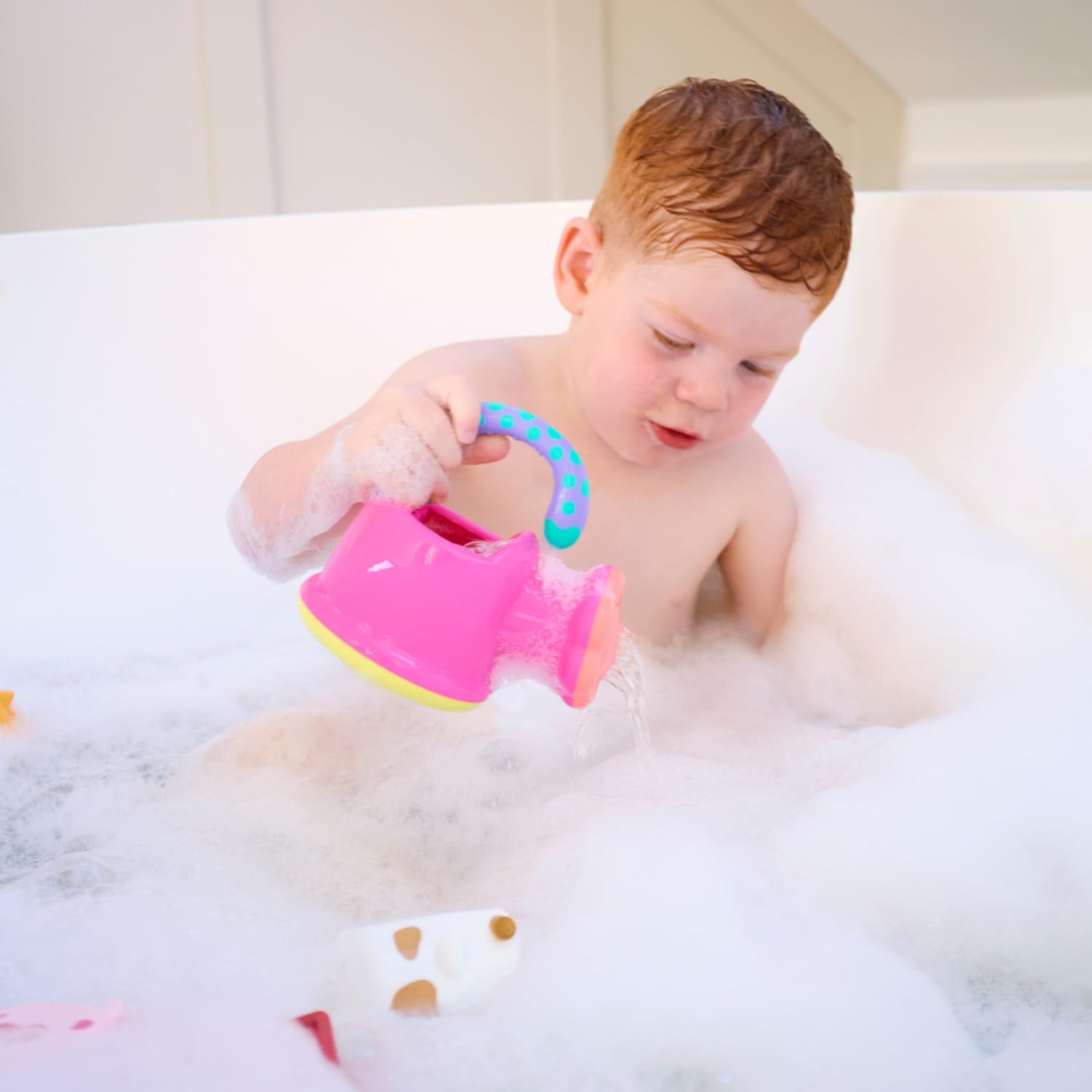 Nuby Fun Watering Can Bath Toy - Easy Hold Handle | Pink | Ages 6 Months+ 4