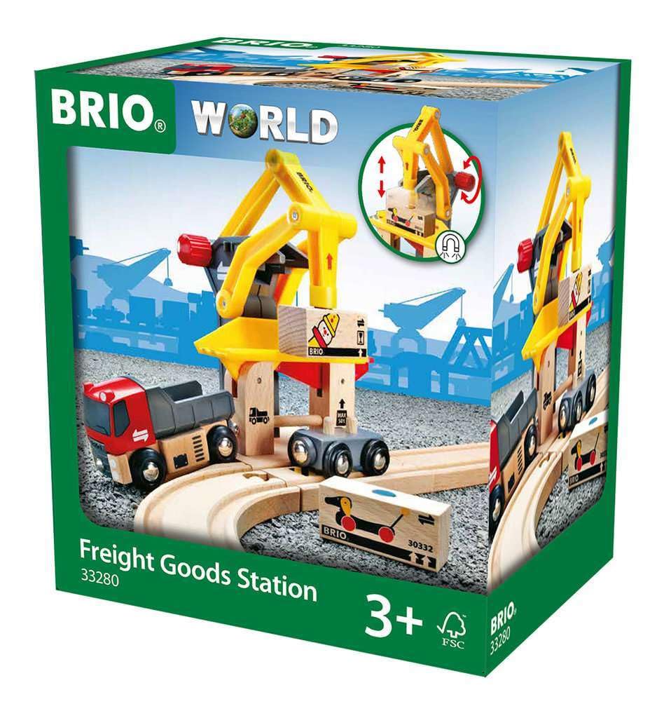 BRIO World Freight Goods Station - Wooden Railway Train Set for Kids