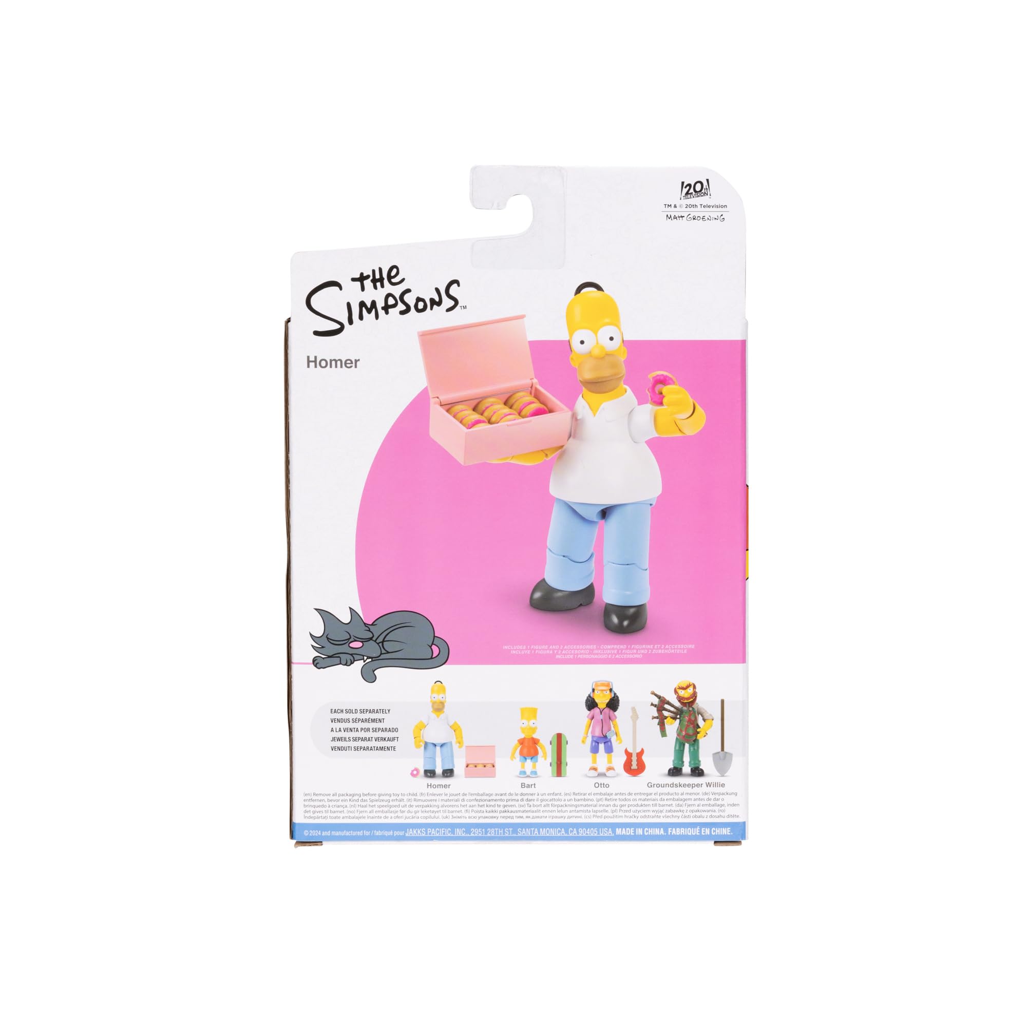 JAKKS Pacific The Simpsons - Homer Simpson 12.7cm Collectible Action Figure with Donut Accessory - Poseable Toy for Fans & Collectors