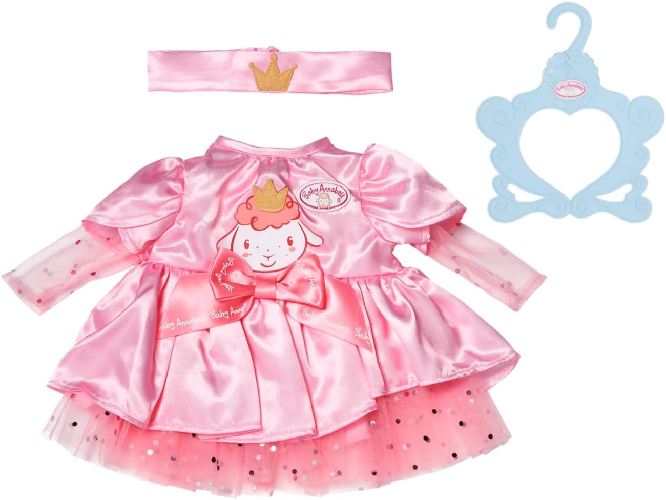 Baby Annabell Happy Birthday Dress 710548 - Pink Tulle Dress with Crown for 43cm Dolls
