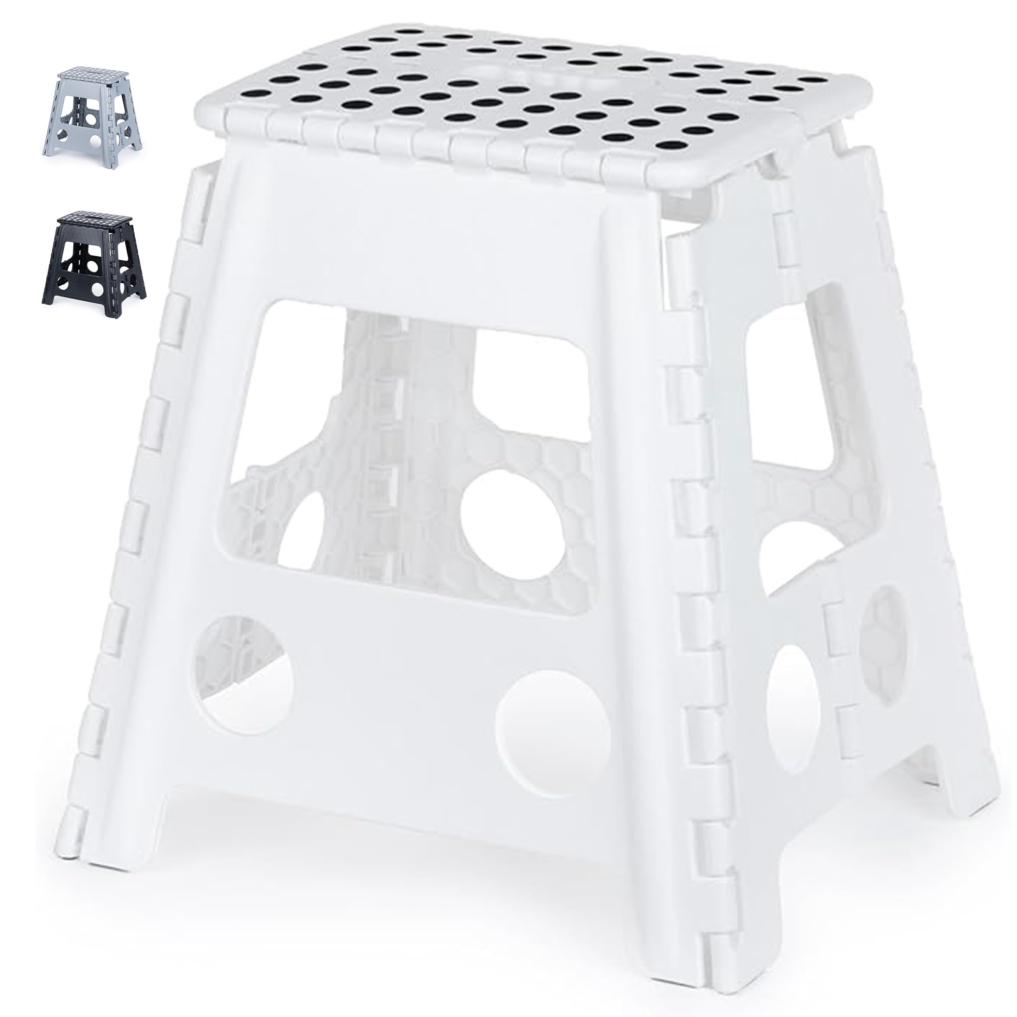 LIVIVO 2-Step Folding Step Stool - 150kg Capacity | Lightweight Polypropylene | White 1