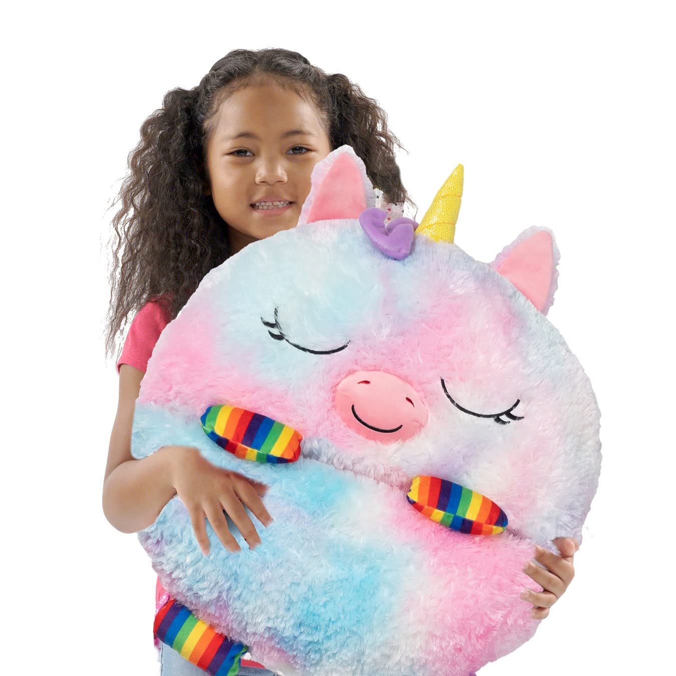 Happy Nappers Kids Sleeping Bag Rainbow Unicorn - Plush Toy & Comfy Sleeping Bag for Unisex Youth