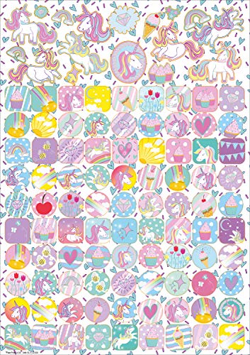 Paper Projects Unicorns Mega Sticker Pack - Pink, A4 Size, Reusable Foiled Stickers 4