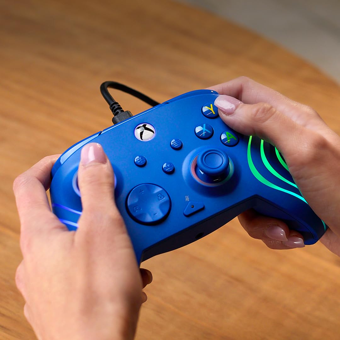 Turtle Beach Afterglow Wave Blue Wired RGB Gaming Controller with Mappable