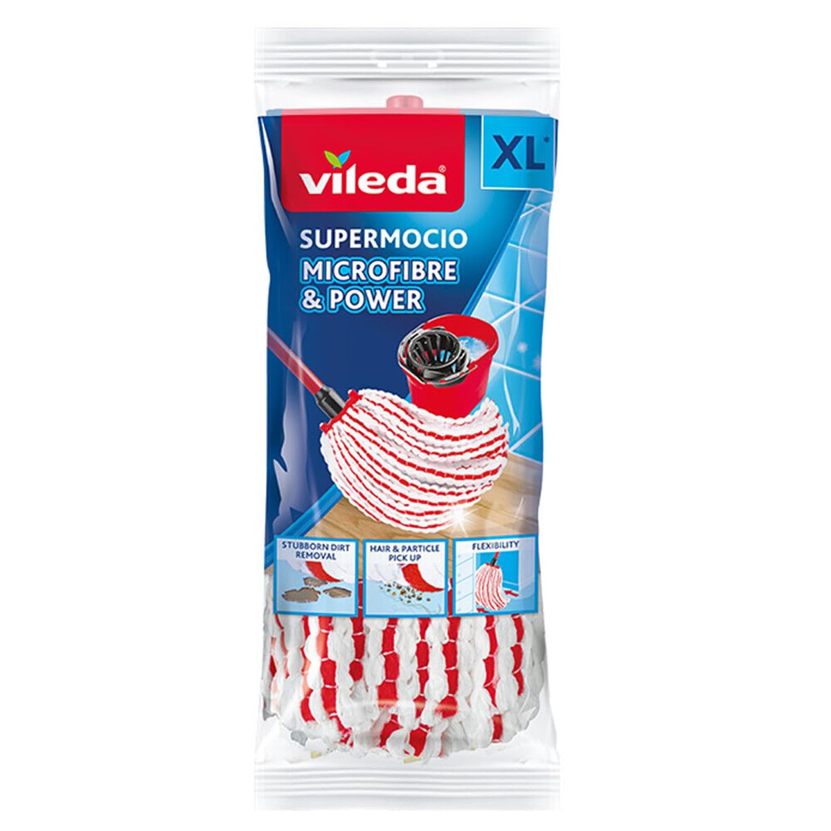 Vileda SuperMocio Microfibre & Power Mop Refill Replacement Head 8