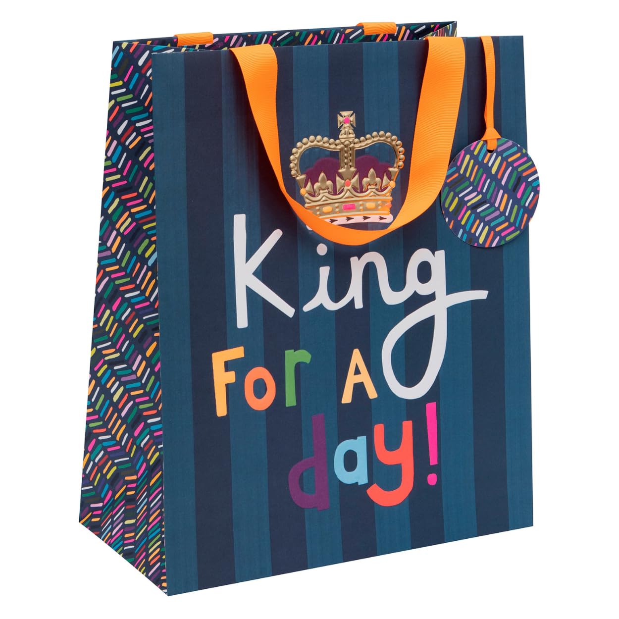 Glick Luxury Large Gift Bag 'King for a Day' | Father's Day Theme | 260x315x135mm