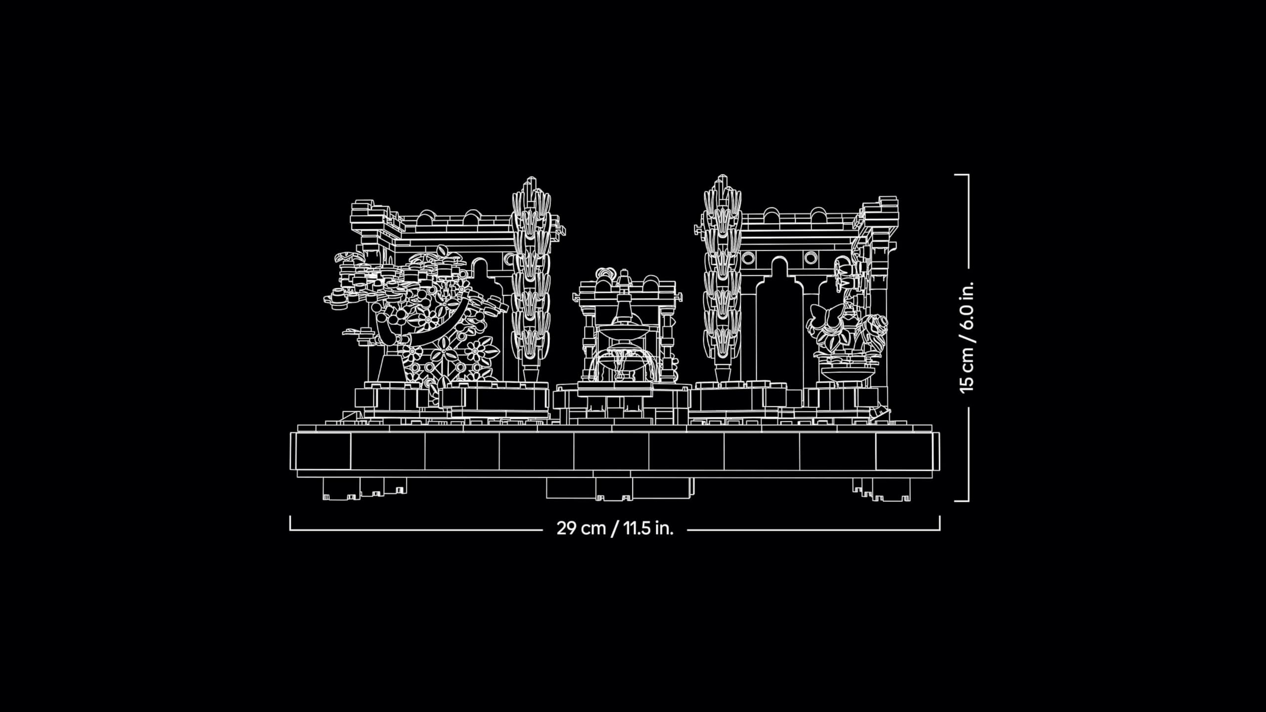 LEGO Icons Fountain Garden Building Set - 1302-Piece Decor Model for Adults 15