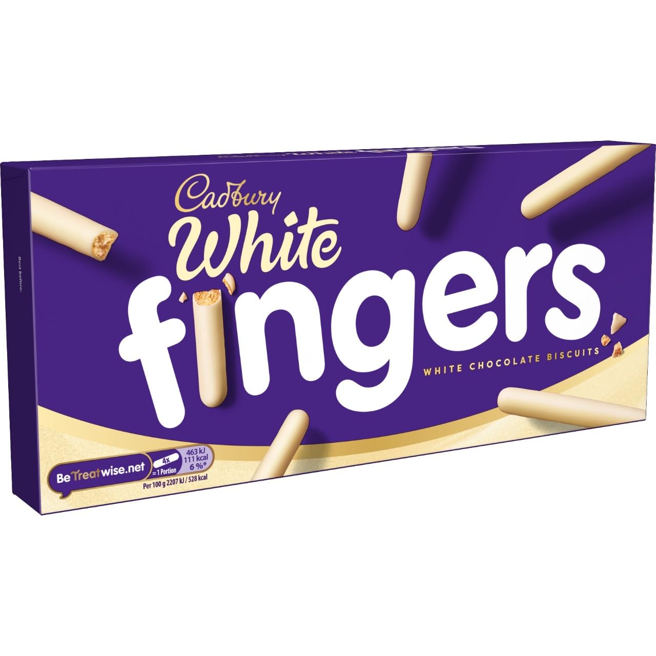 Cadbury White Chocolate Fingers Biscuits, Crisp Biscuits Covered in Smooth Dairy White Chocolate, 114g 3