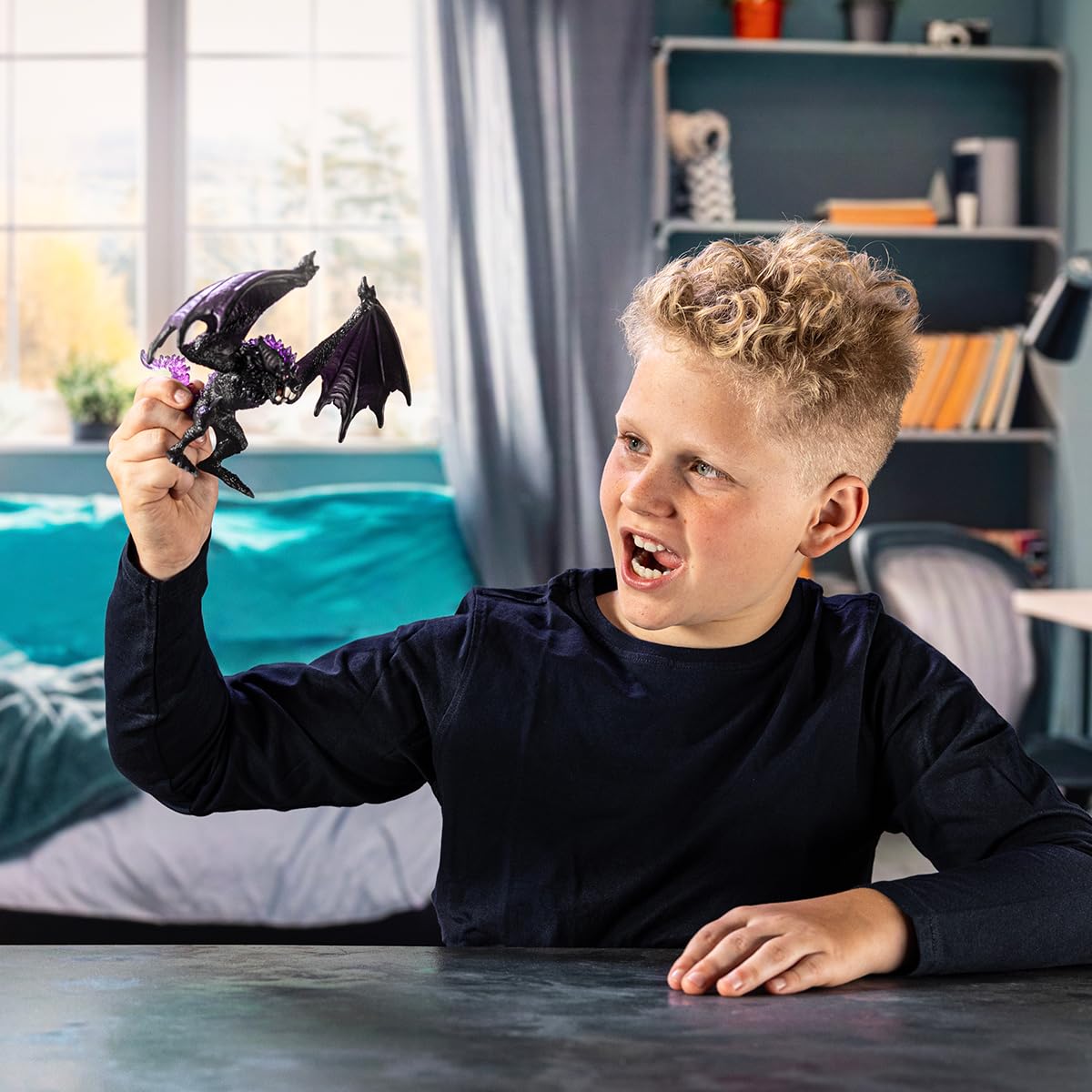 Schleich Eldrador Creatures Shadow Stone Monster - 9" Movable Action Figure with Crystal Set for Ages 7+ 5