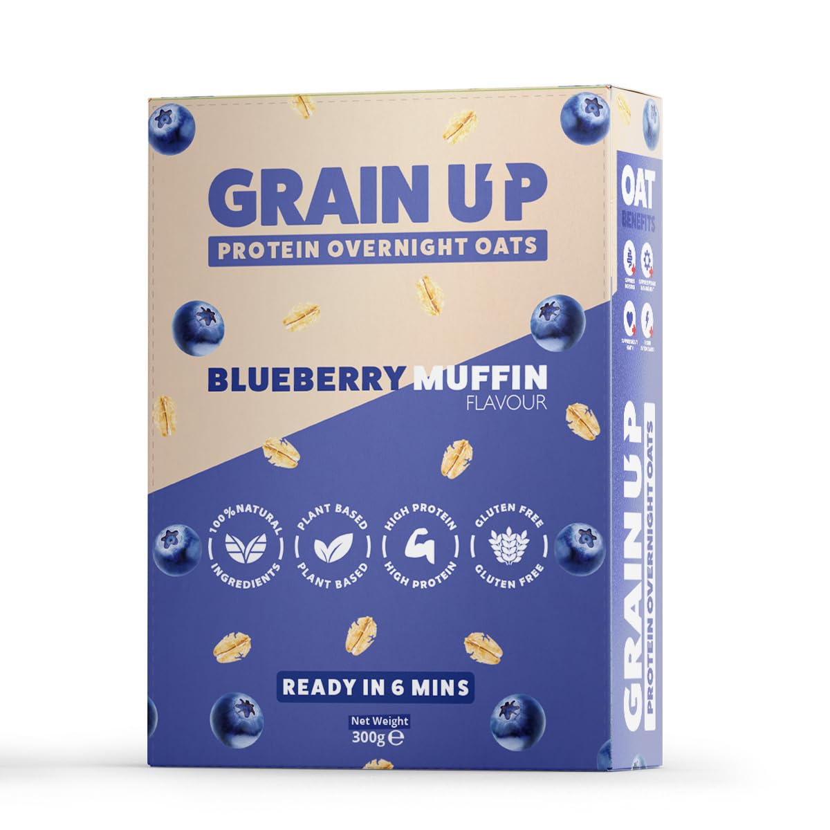 Grain Up Blueberry Muffin Overnight Oats - High Protein, Vegan, Gluten-Free | 300g