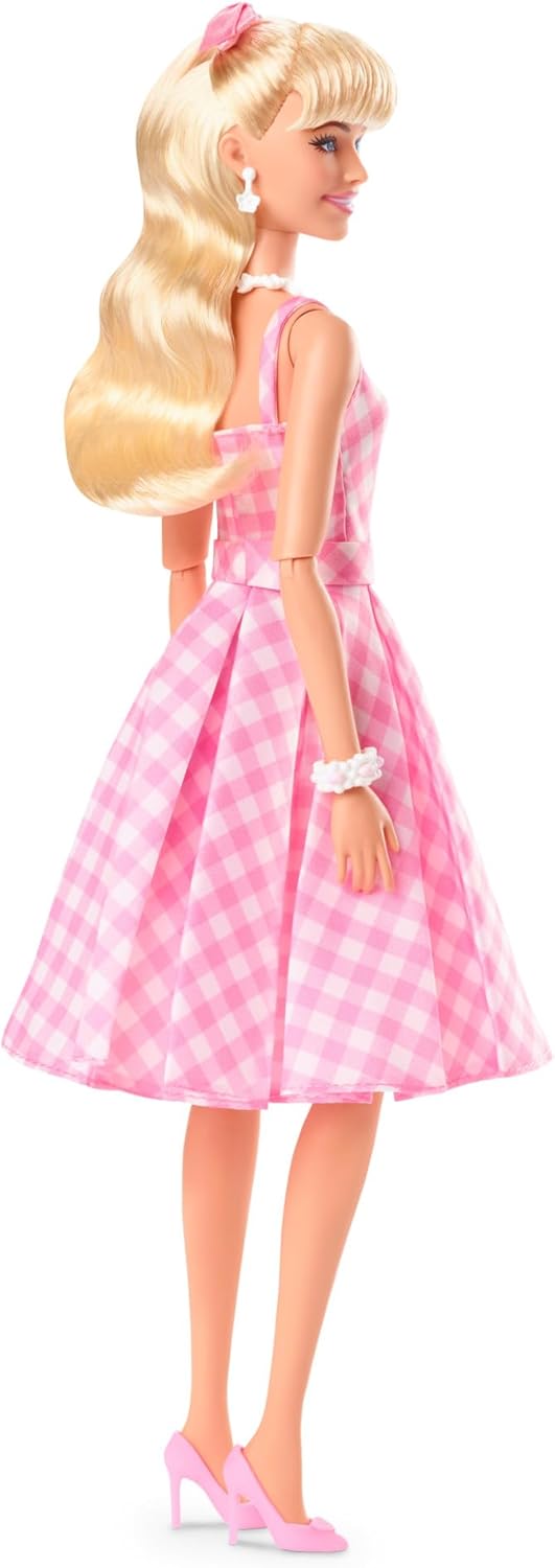 Barbie The Movie Doll - Margot Robbie Pink Gingham Dress Doll for Kids 3+ 3
