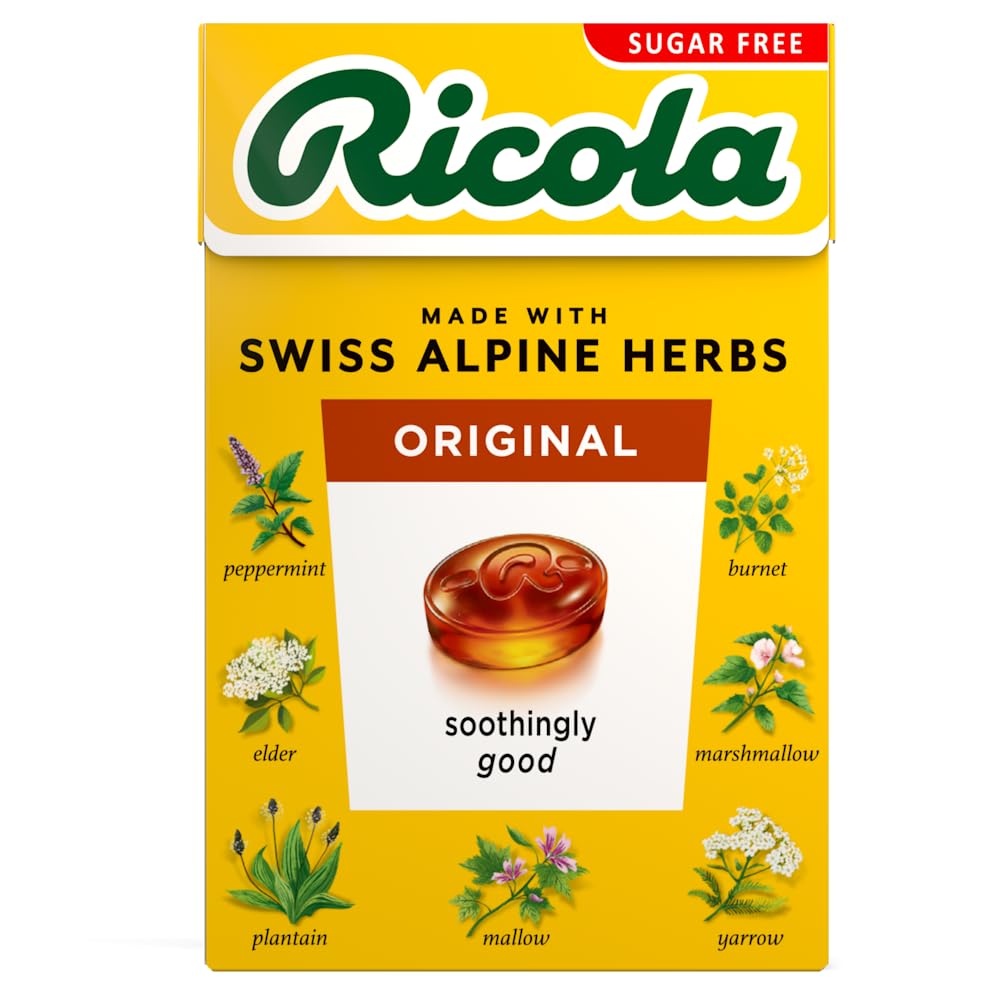 Ricola Original Sugar Free Swiss Herbal Sweets - 13 Alpine Herbs, Stevia Sweetened | 20 Boxes of 45g