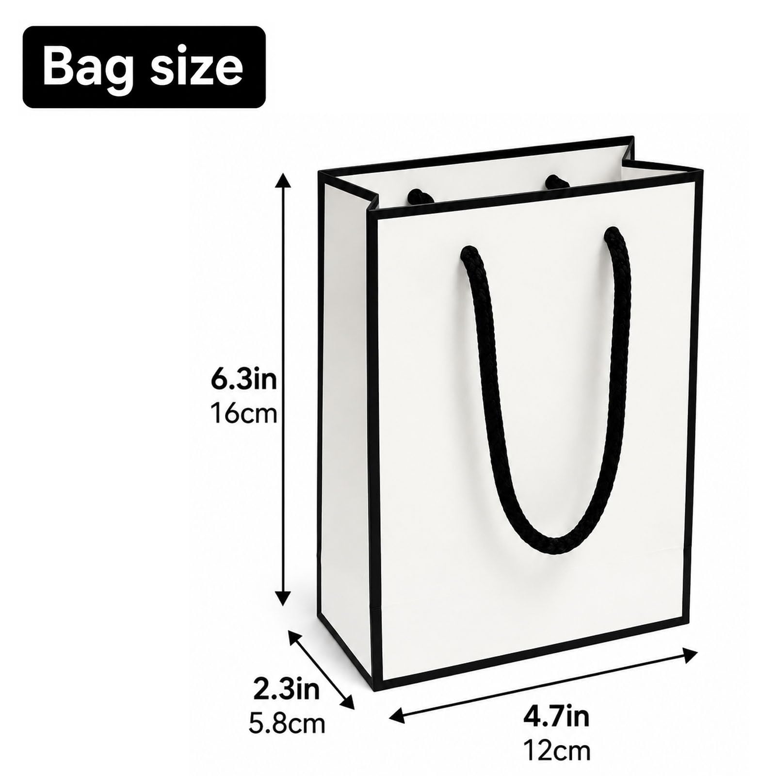 Admygo Premium Black & White Jewelry Gift Box Set with Matching Bag | 7x9x3cm Box 2
