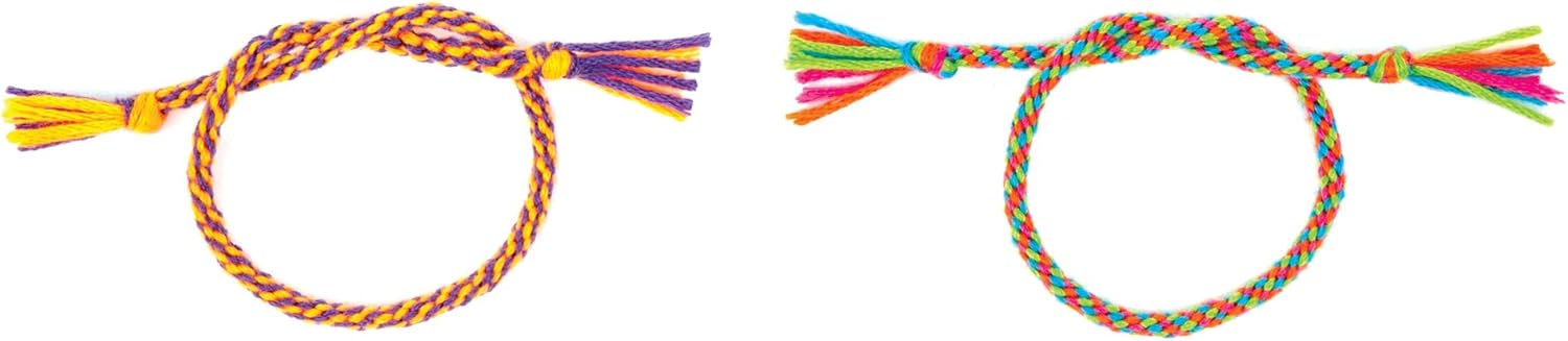 Baker Ross Make Your Own Braided Friendship Bracelets Craft Kit - Kumihimo Jewelry Making for Kids (Pack of 4)