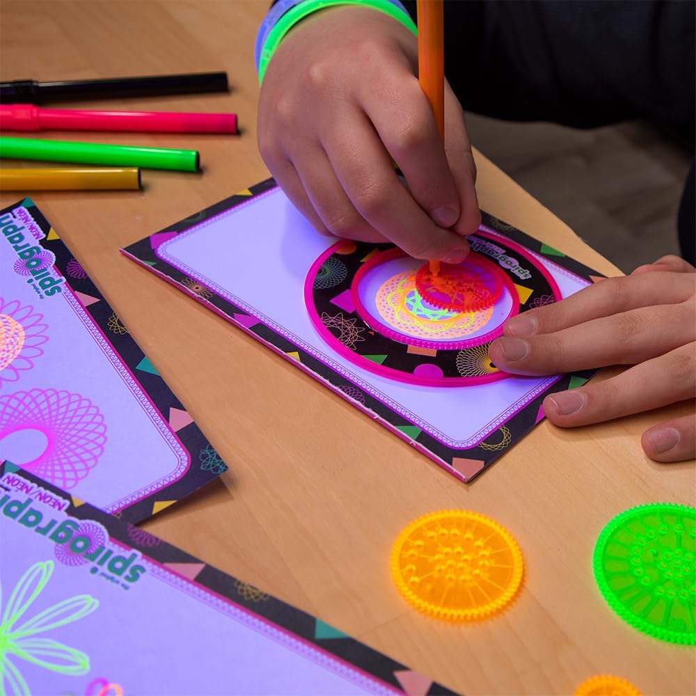 Spirograph Neon - Art and Math Spiral Design Set for Ages 8+ 4