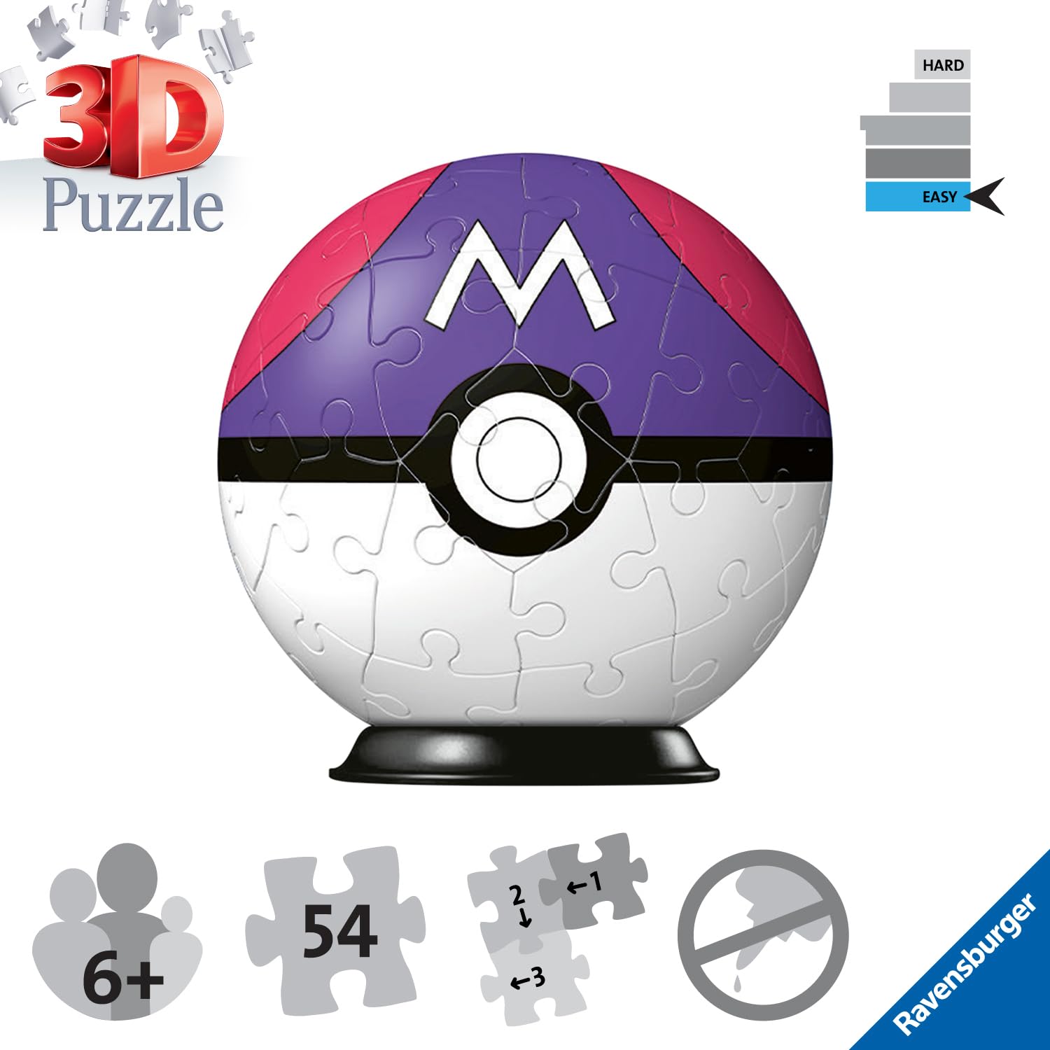 Ravensburger Pokémon Master Ball 3D Jigsaw Puzzle - 54 Piece Plastic Build