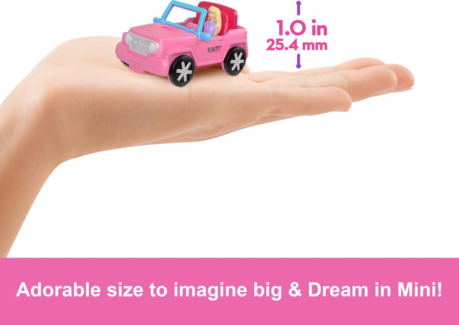 Barbie Mini BarbieLand Doll & Toy Vehicle Set - Color-Changing Jeep Playset for Kids