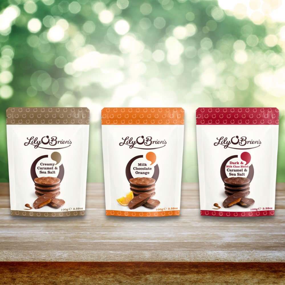 Lily O'Brien's Creamy Caramel and Sea Salt Chocolate Buttons Share Bag 100g