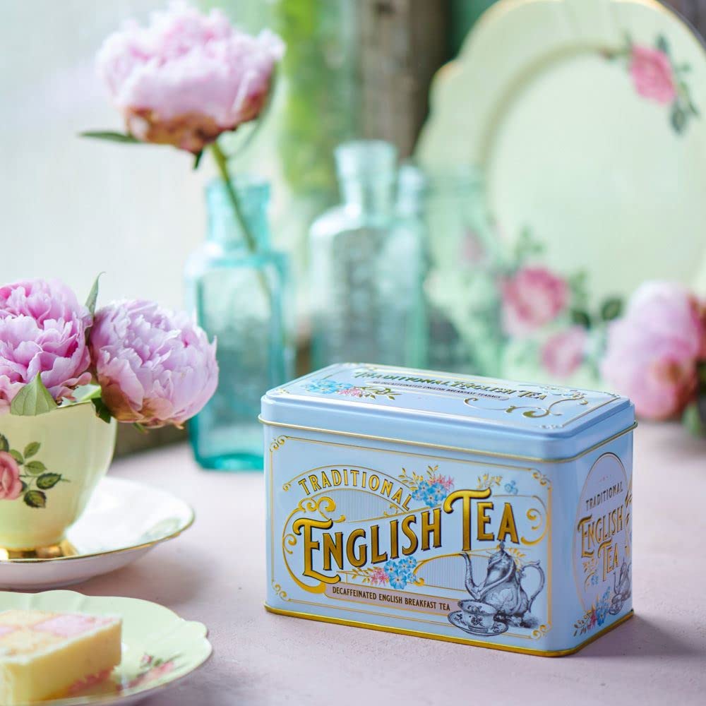 New English Teas Vintage Victorian Decaffeinated English Breakfast Tea Caddy - 40 Foil-Wrapped Teabags 10