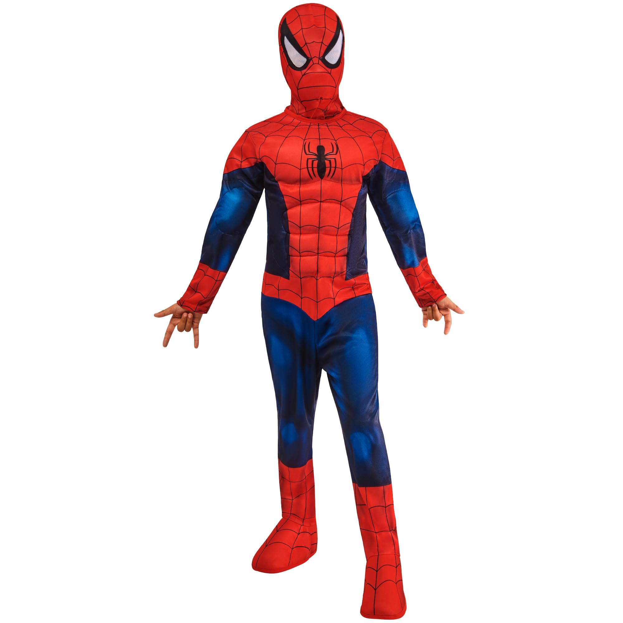 Rubies Official Marvel Spider-Man Deluxe Padded Muscles Child Costume | Size 3-4 Years 1
