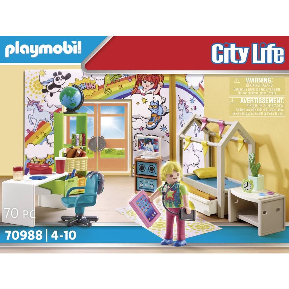 PLAYMOBIL City Life Deluxe Teenager's Room - 70-Piece Playset for Ages 4+ 3