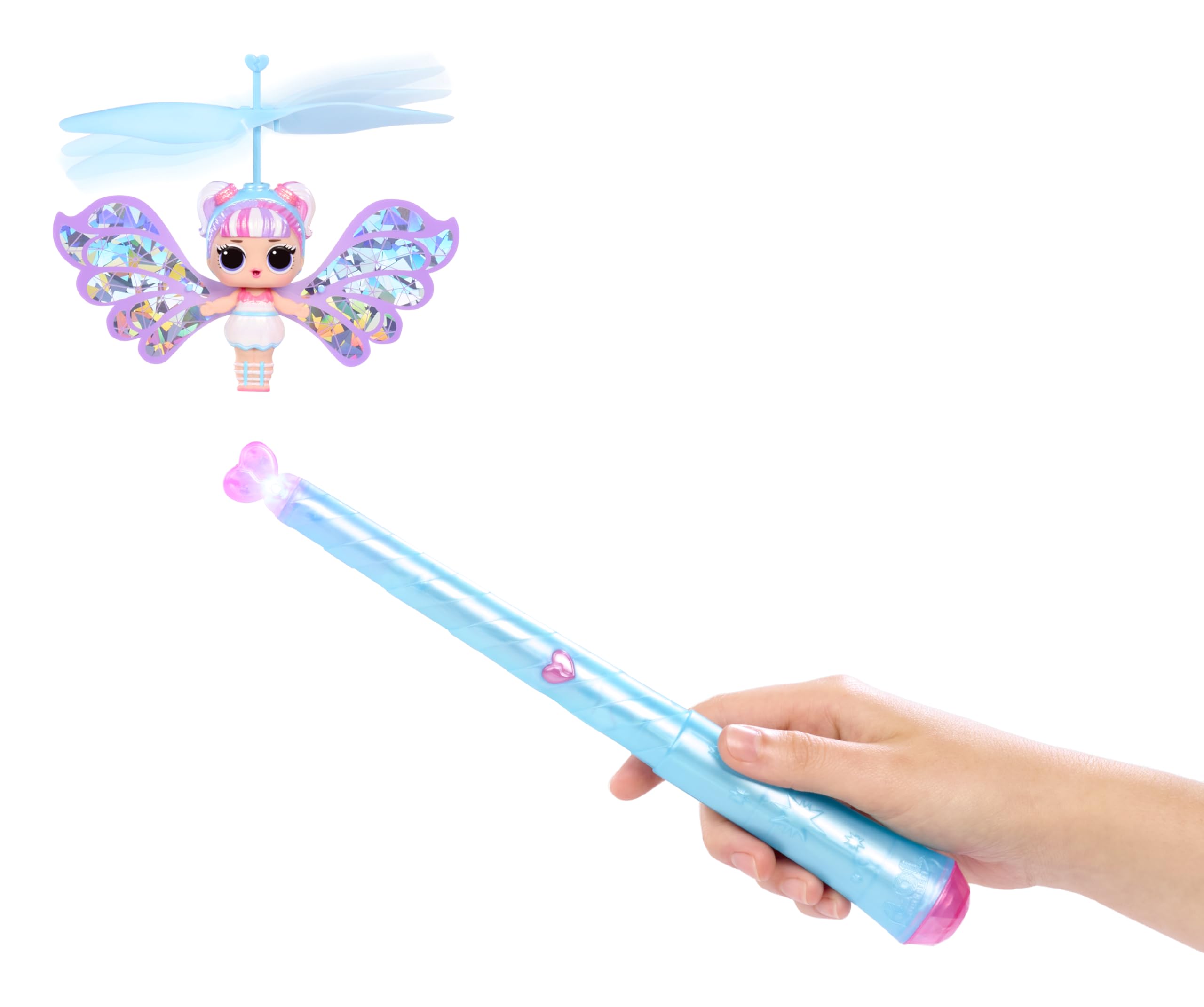 L.O.L. Surprise! Magic Flyers Fairies Tots - Snowflake - Flying Fairy Doll with Magic Wand, Flower-Shaped Packaging, Collectible Playset for Kids 3