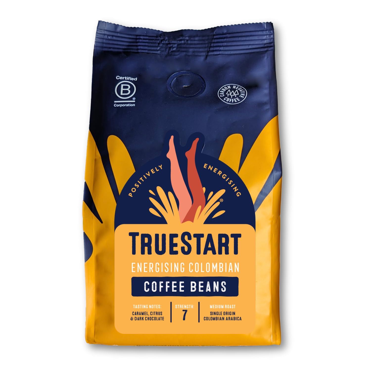 TRUESTART Energising Colombian Ground Coffee - Smooth Medium Roast, Mycotoxin-Free | 200g 1