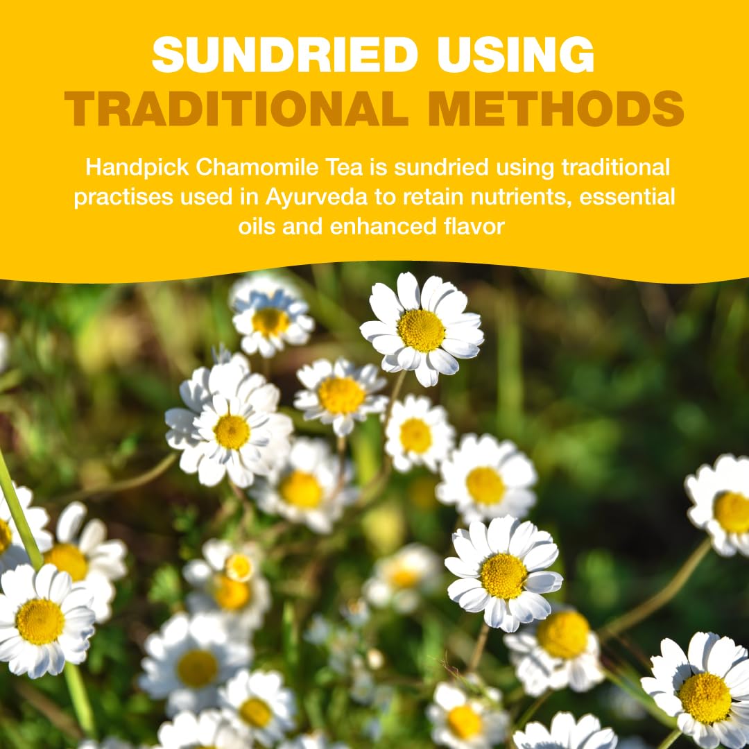 HANDPICK Chamomile Tea Bags (100 Herbal Tea Bags) Caffeine Free | Floral 5