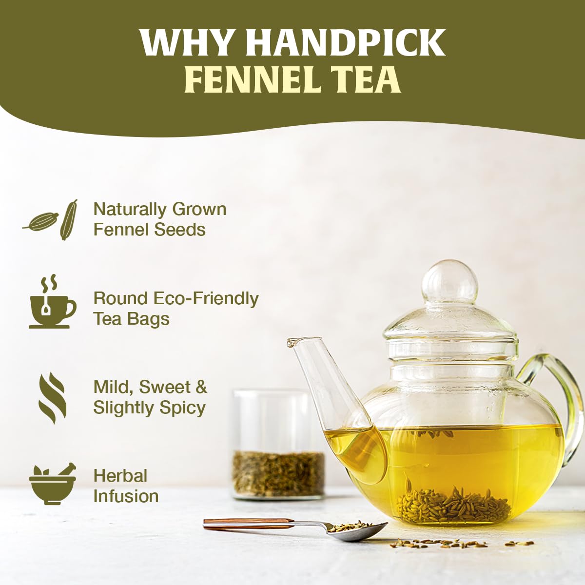 HANDPICK Fennel Tea (100 Eco Conscious Tea Bags) - Caffeine & Gluten Free 4
