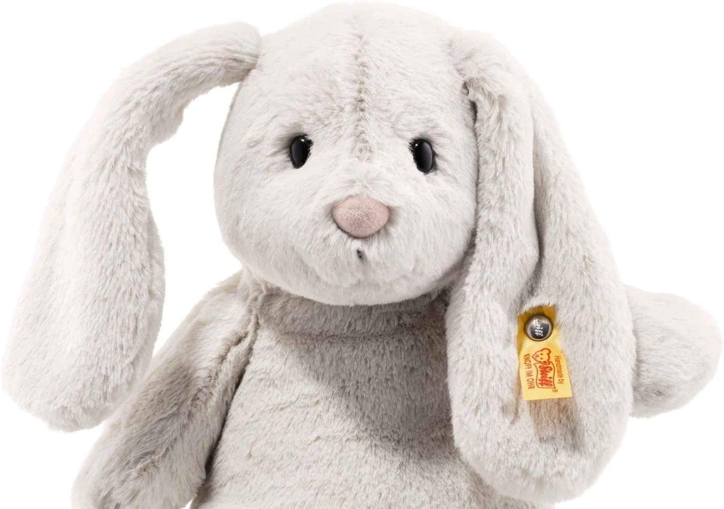 Steiff Soft Cuddly Friends Hoppie Rabbit - Plush Stuffed Animal, 28 cm, Light Grey 3