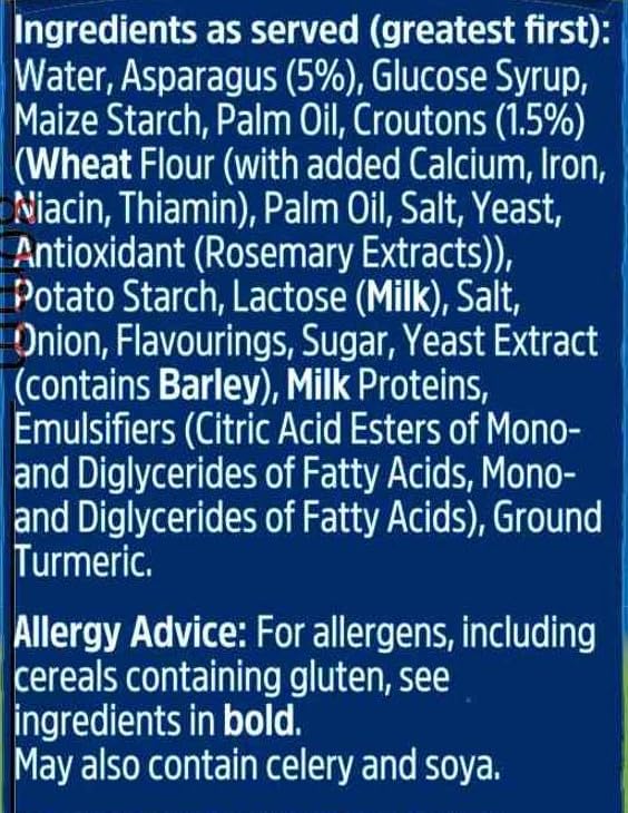 Batchelors Cup a Soup Cream of Asparagus with Croutons Instant Soup Sachets, 4 Sachets 7