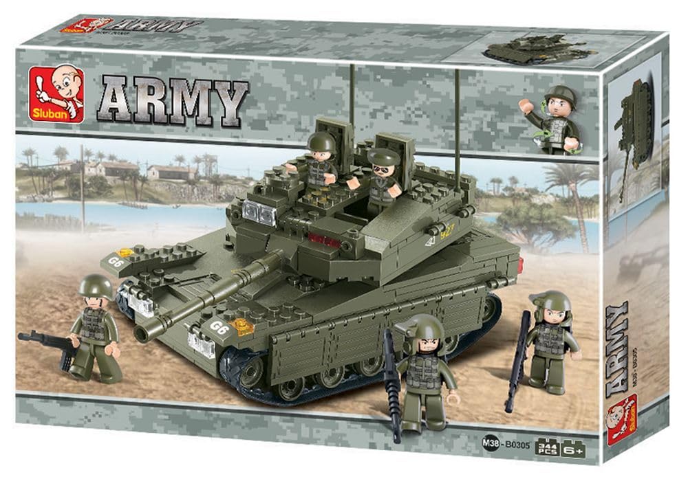 Sluban M38-B0305 Army Merkava Tank Building Set with 5 Mini Figures | 344 Pieces 5