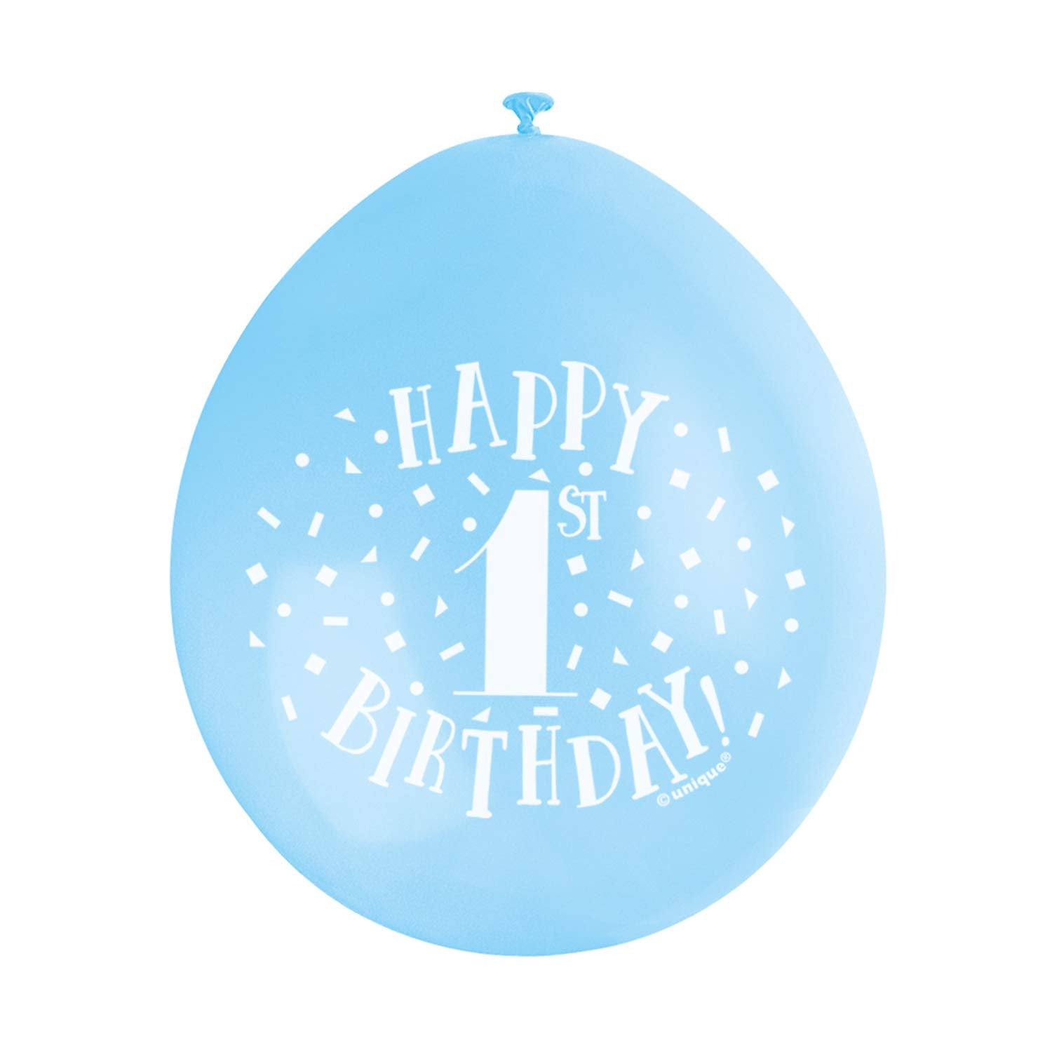 Happy 1st Birthday Blue Latex Balloons (22cm) Pack of 10 - Festive Party Decor 4