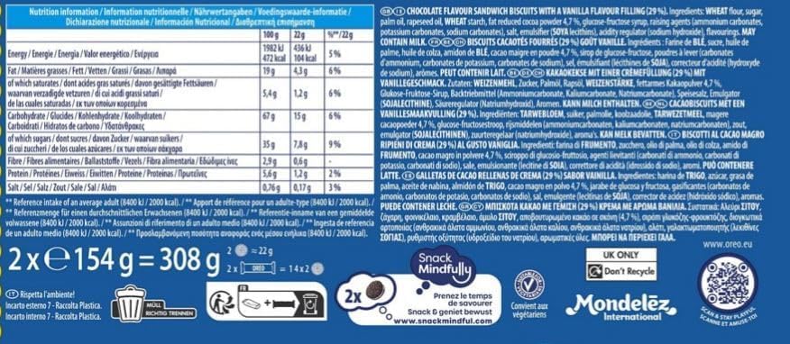 Oreo Original Sandwich Biscuits Twin Pack, Classic Vanilla Filled Cookies