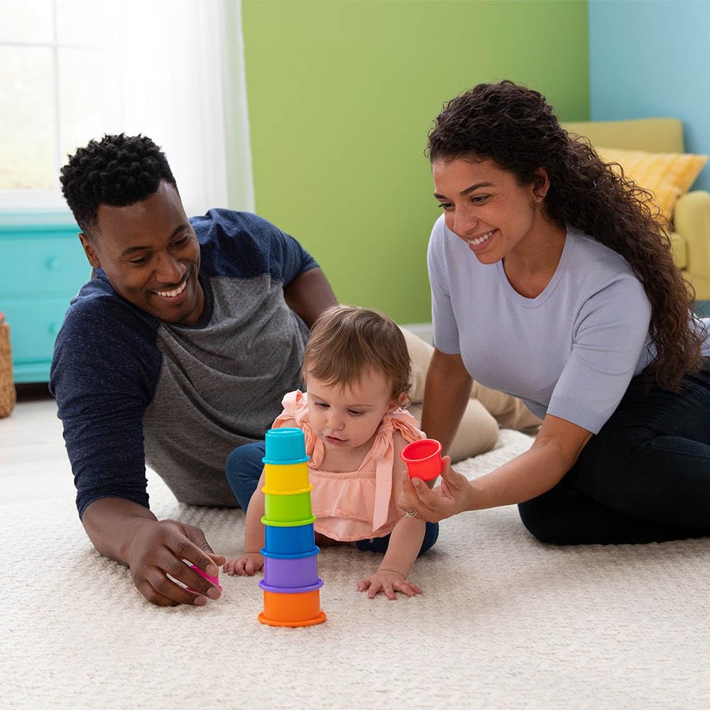 Lamaze Pile and Play Stacking Cups - 8-Piece Colorful Nesting Toy Set with Numbers for Counting 4