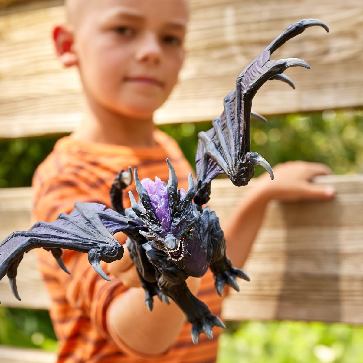 Schleich 70152 Eldrador Creatures Shadow Dragon Figurine - Translucent Black & Purple Dragon for Ages 7+ 4