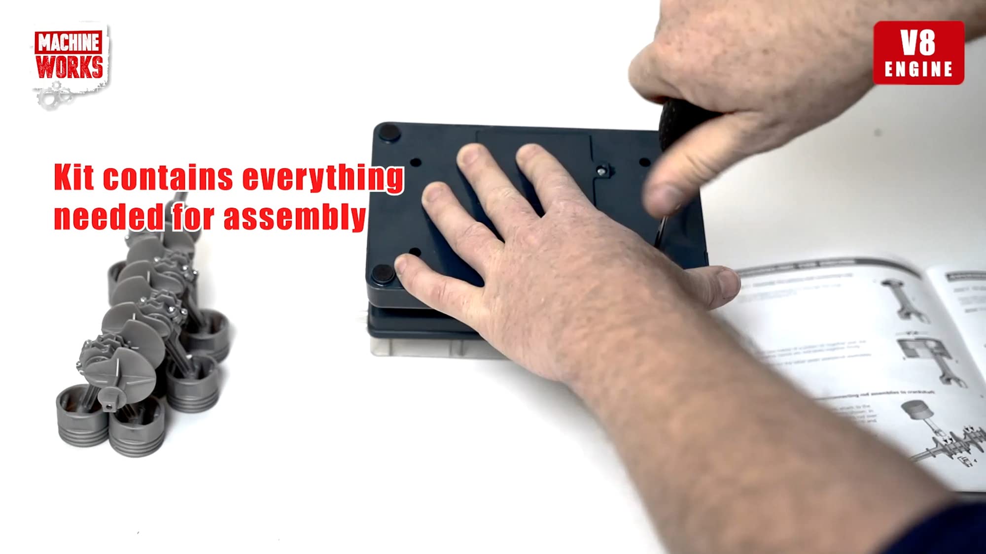 Machine Works V8 Engine Model Kit - 250+ Piece Educational Building Set with Augmented Reality, 8 Years+ 3