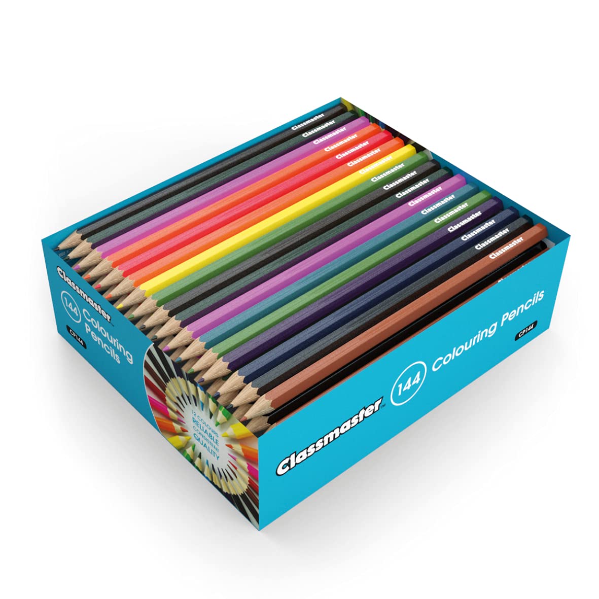 Classmaster CP144 Coloured Pencils - Pre-Sharpened Wooden Pencils for Kids & Adults