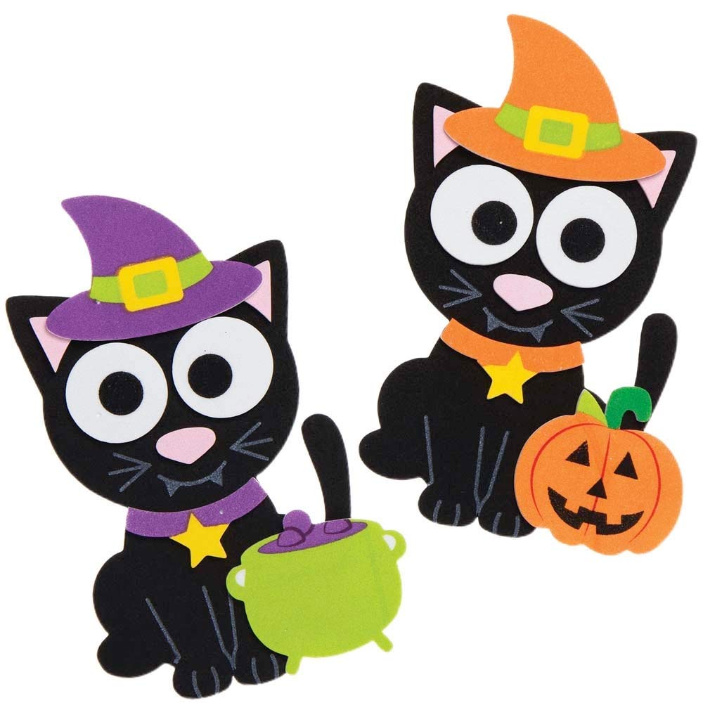 Baker Ross Witches Cat Mix and Match Halloween Decoration Magnet Kit - 8 Pack