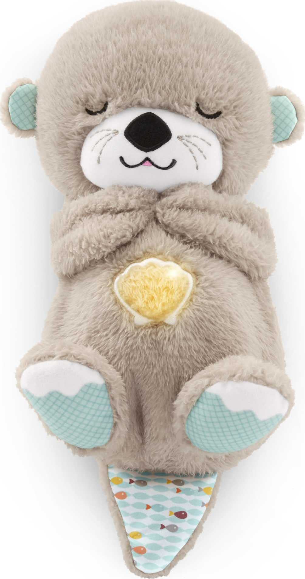 Fisher-Price Soothe 'N Snuggle Otter - Plush Sleep Soother with Breathing Motion, Music & Lights for Newborns