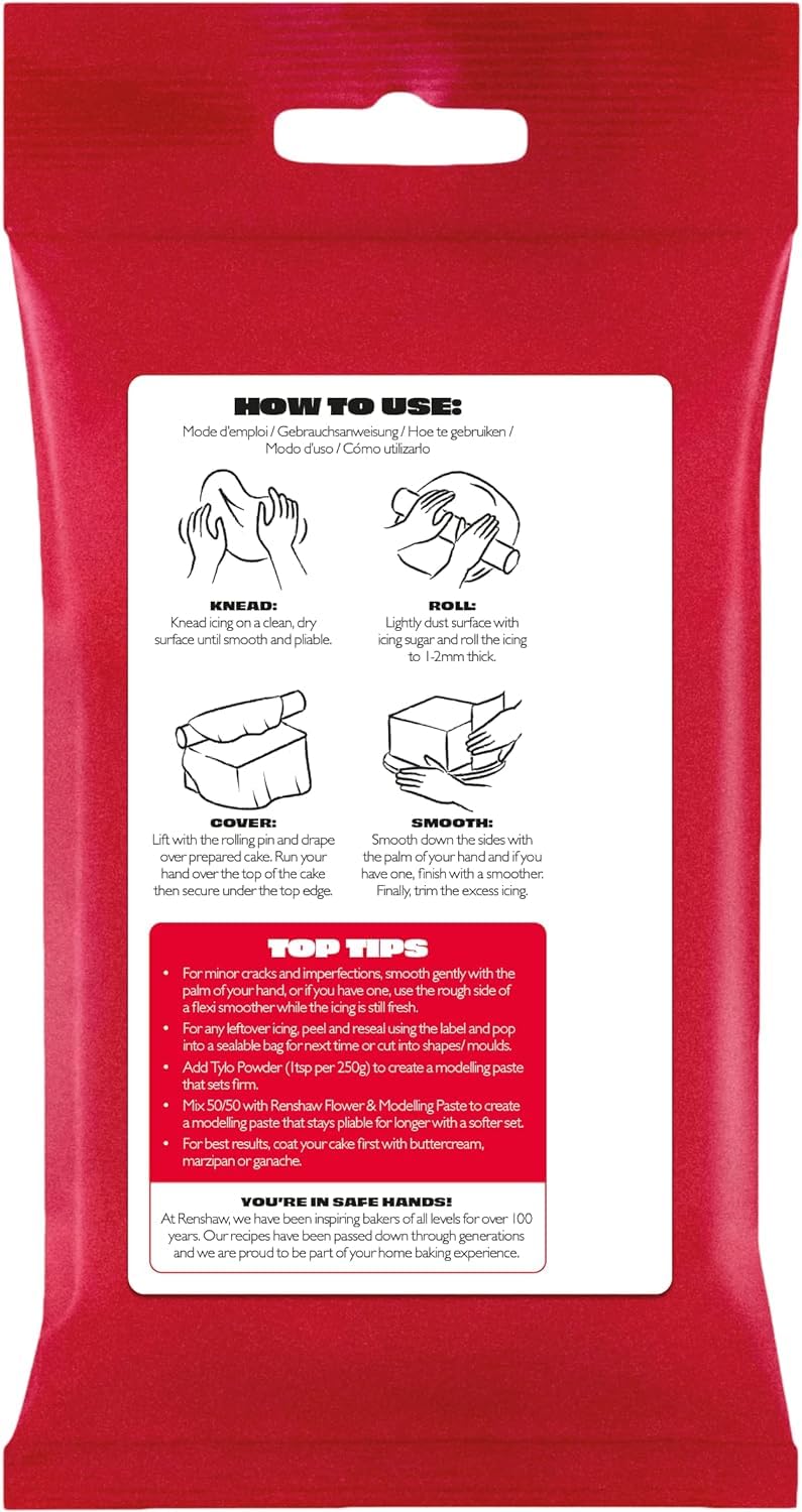Renshaw Red Extra Stretch Smooth & Thin Fondant Icing, 1 kg 3