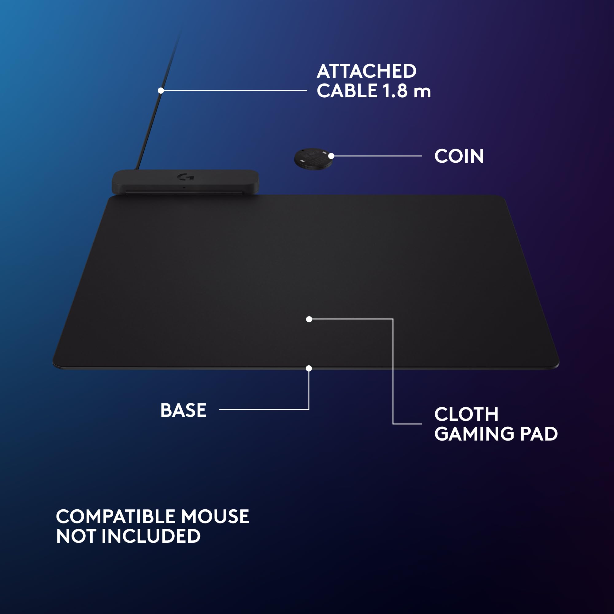Logitech G POWERPLAY 2 Wireless Charging Mouse Pad for Compatible Gaming Mi 2