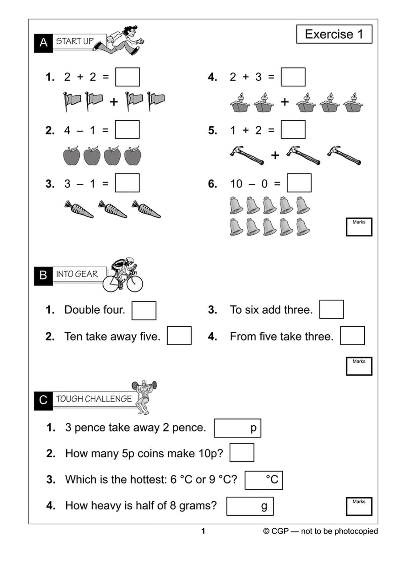 CGP KS1 Mental Maths Workout - Year 1 Study Aid | Ages 5-6 | Paperback